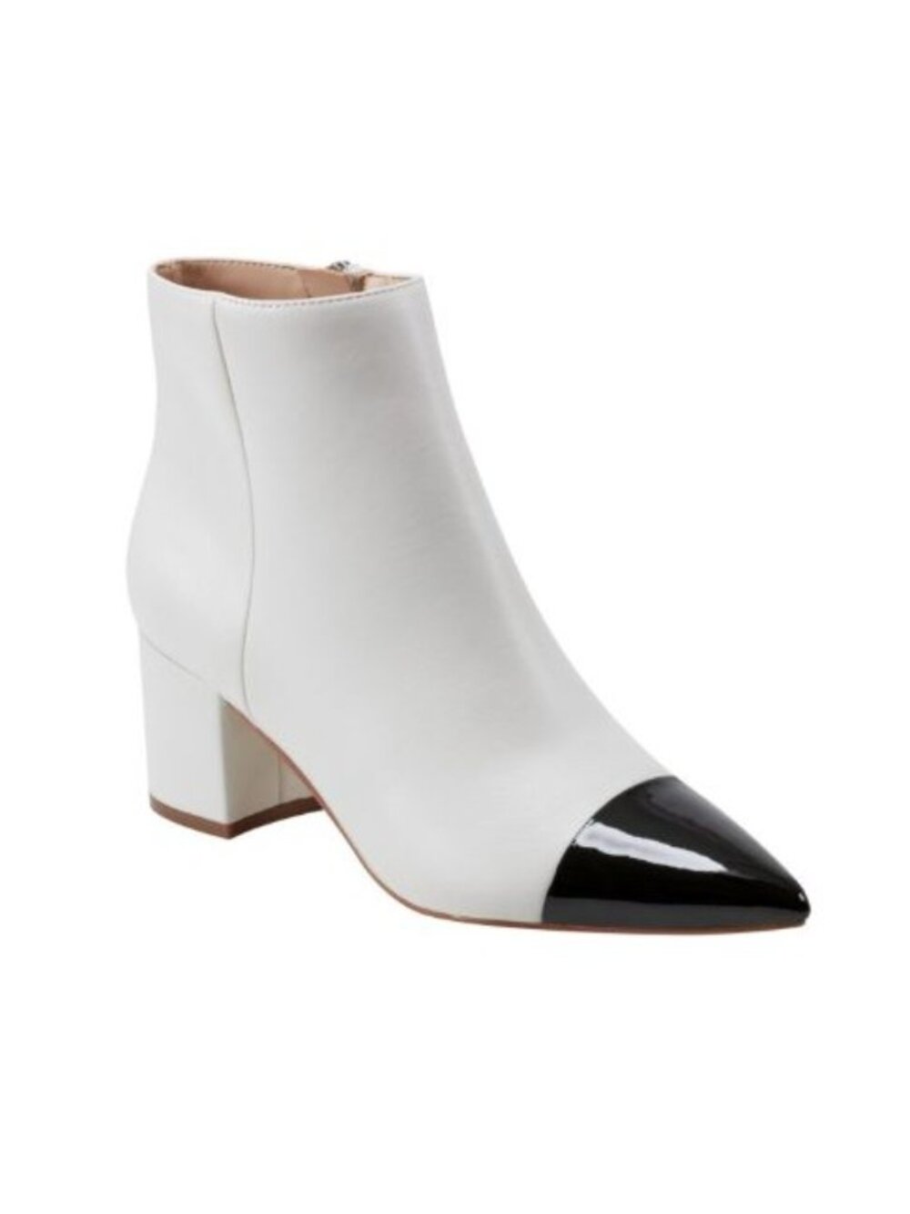 Marc Fisher Womens Jelanie Two-Tone Leather Ankle Boots Ivory 6.5 M NEW